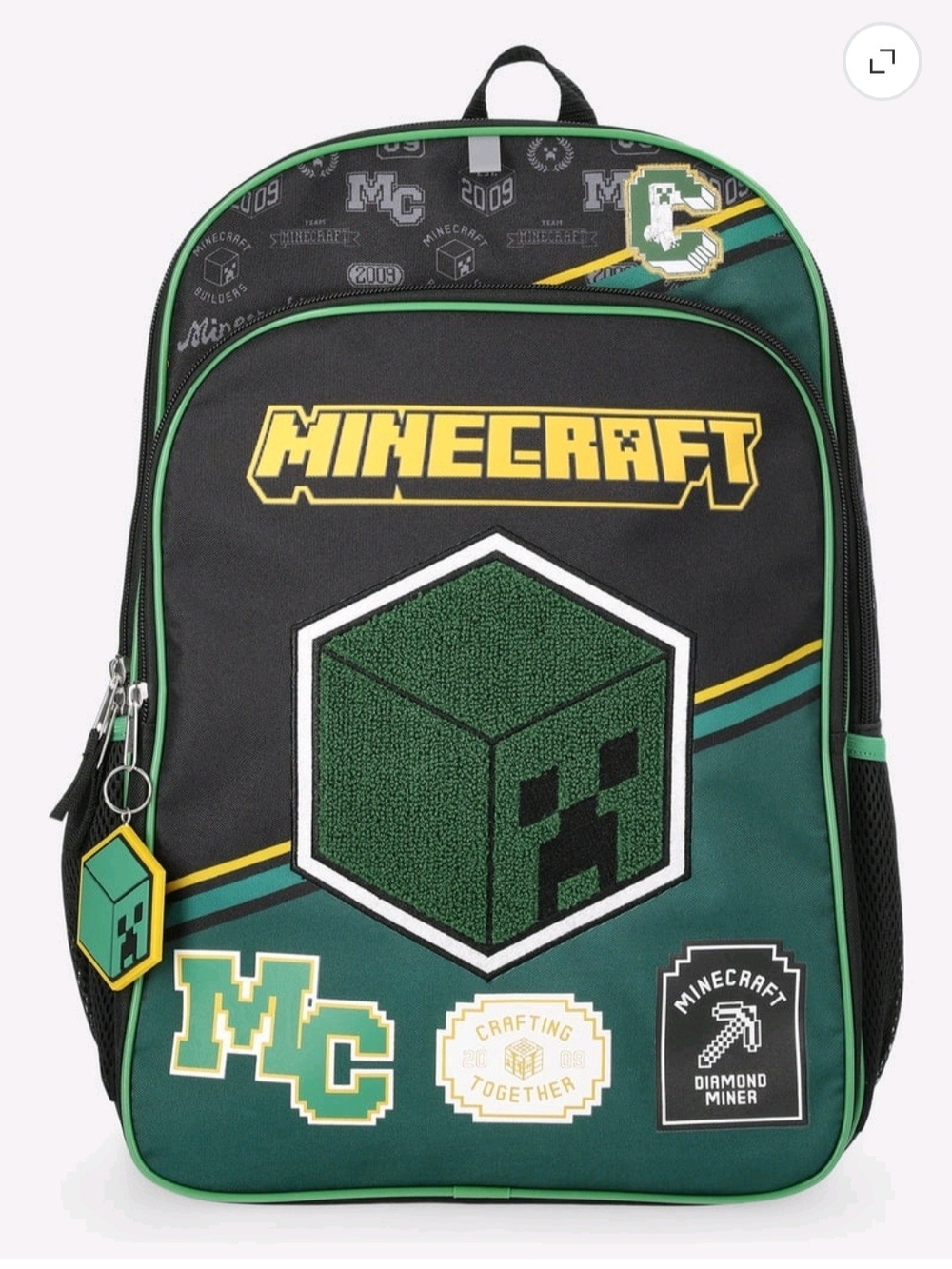 Creeper Minecraft Backpack